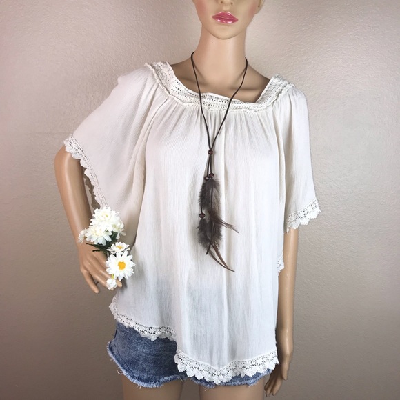 Entro Gauzy Boho Flutter Sleeve Kimono Blouse Top - Picture 3 of 6